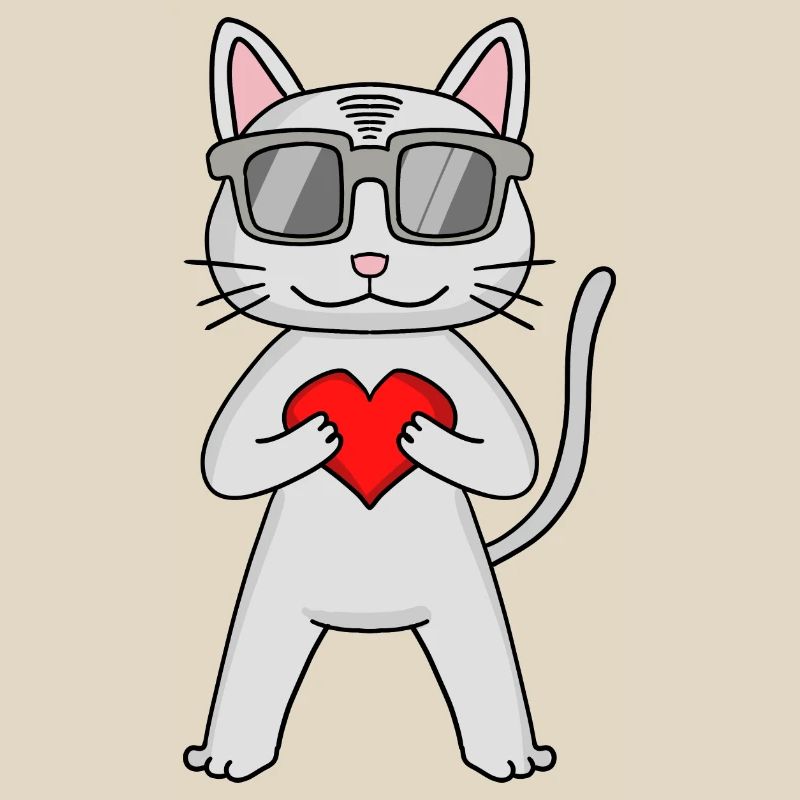 Devon Rex mit Sonnenbrille und Herz
