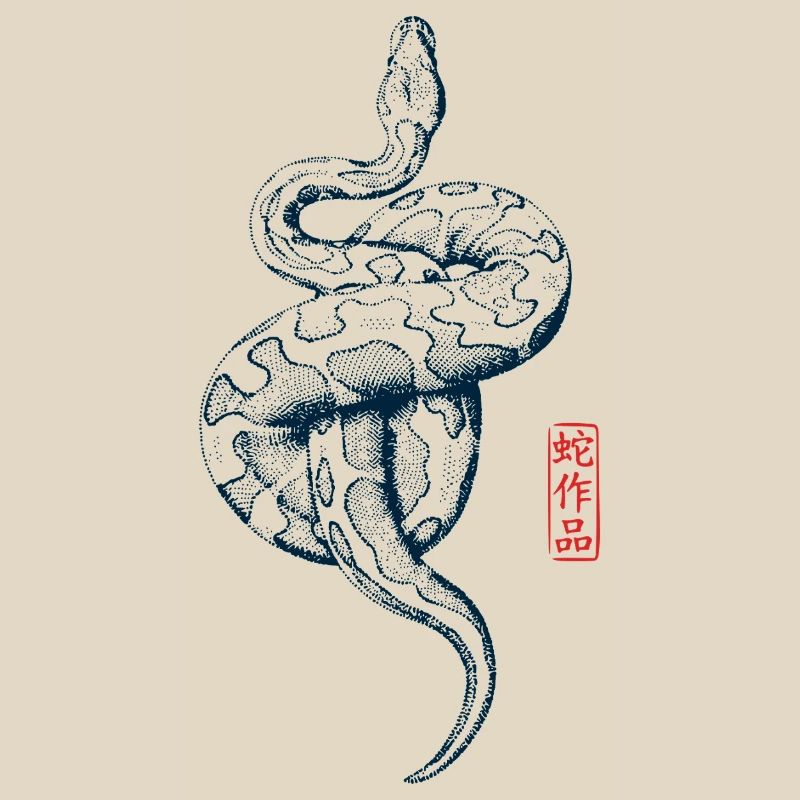 Python mit Kanji Stempel