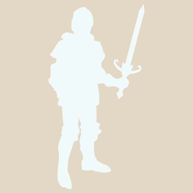 Silhouette de héros chevalier avec épée longue