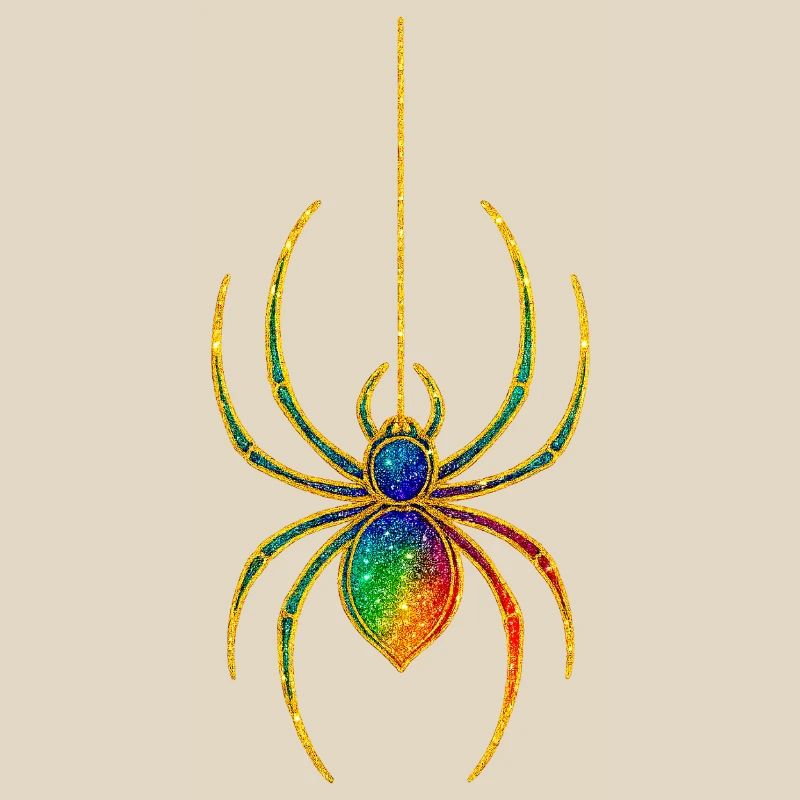 Rainbow Glitter Spider