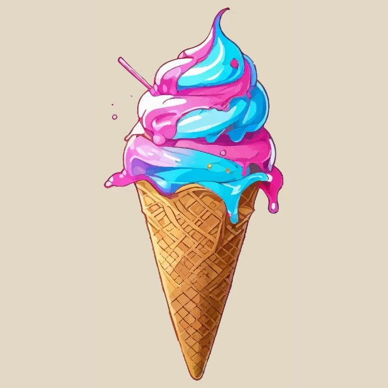 Délicieuse crème glacée | Cornet de crème glacée Synthwave