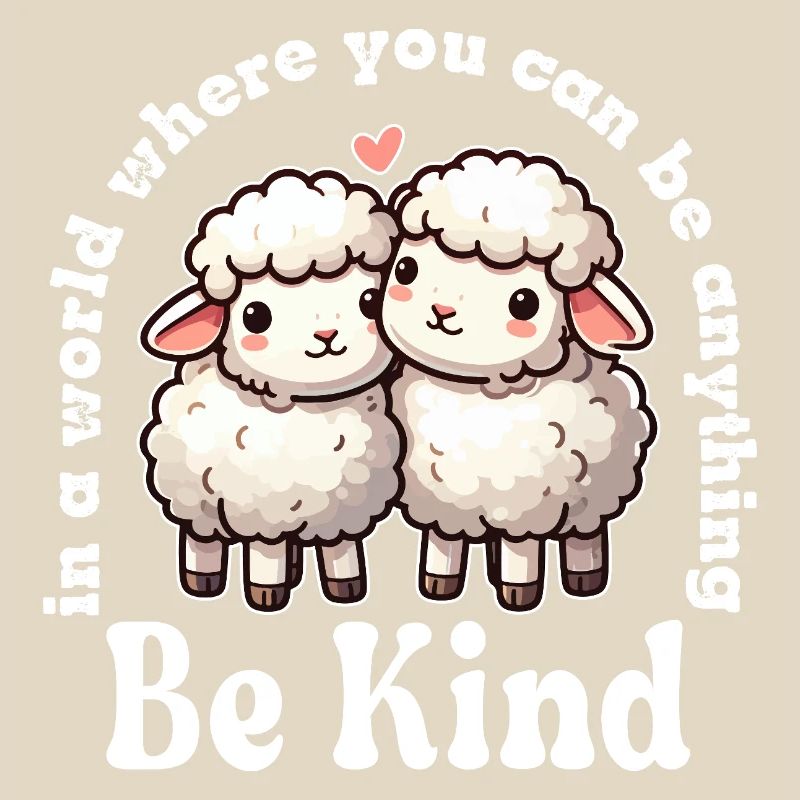 Two Cute Sheep Be Kind