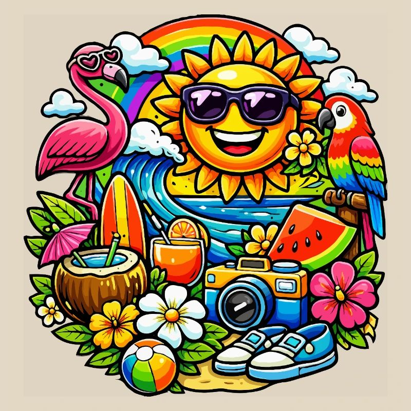 Conception d’été tropical baignée de soleil