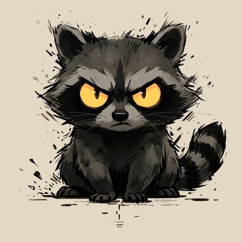Raccoon - Grumpy & Bold Trash Panda