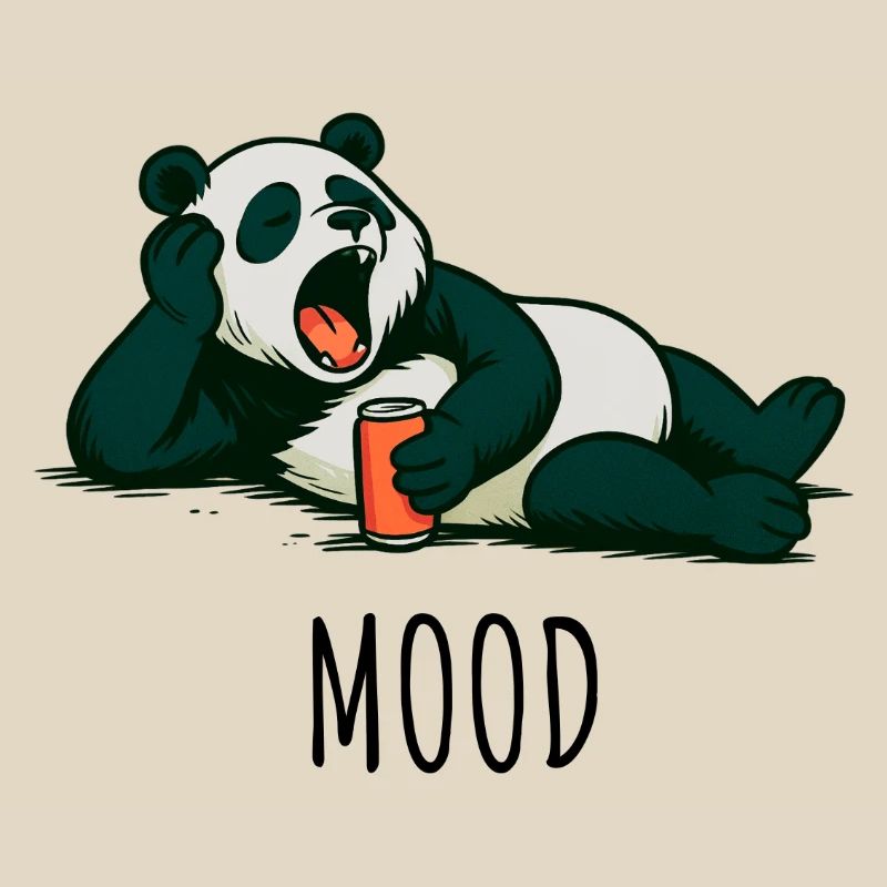 Panda décontracté avec design de boisson