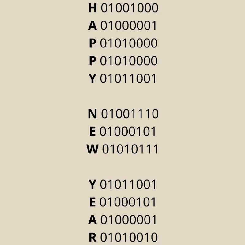 HAPPY NEW YEAR – binary code