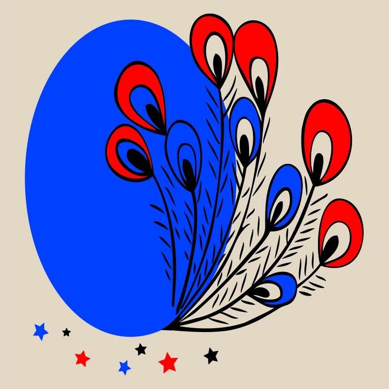 Easter egg with peacock feathers