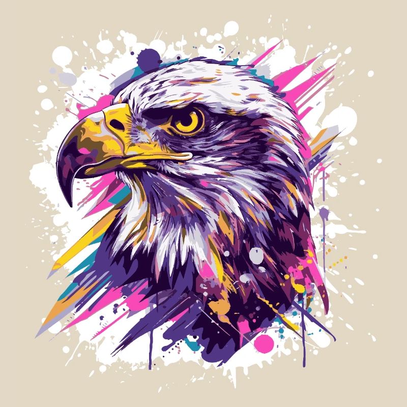 Color Explosion Eagle Head Art