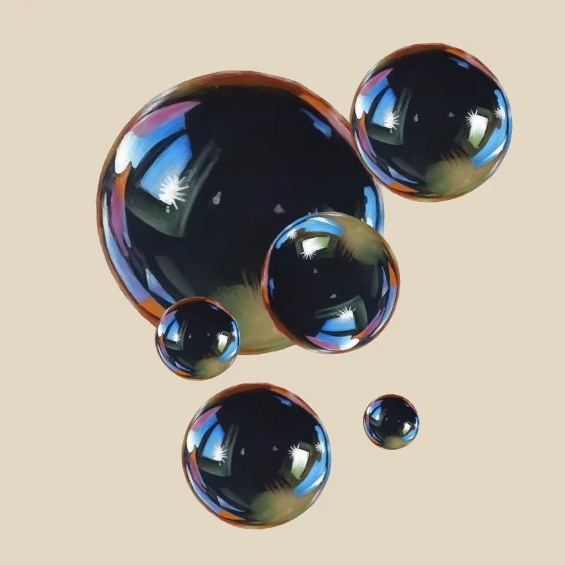 Reflective bubble art