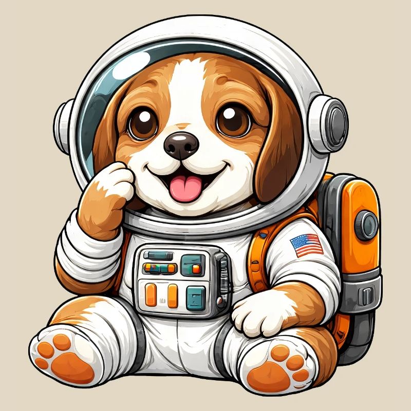 Dessin animé Astronaute Beagle Explorateur de l’Espace mignon