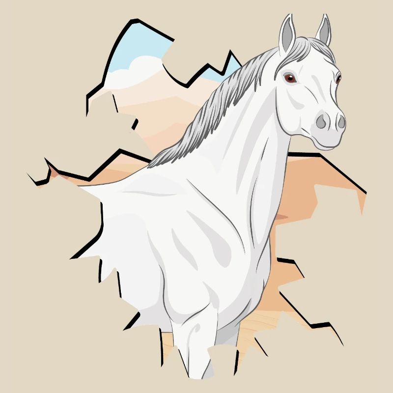 La tête d'un cheval Abbayan devant un désert