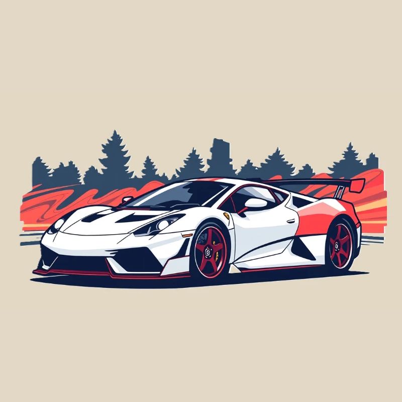 Supercar de course avec un accent rouge