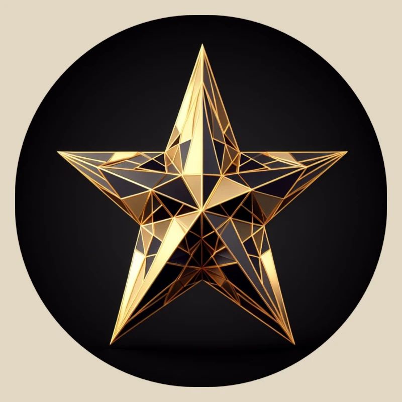 Étoile d’or en forme de polygone