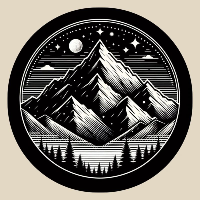 Mountain, Night, Starry Sky, Forest