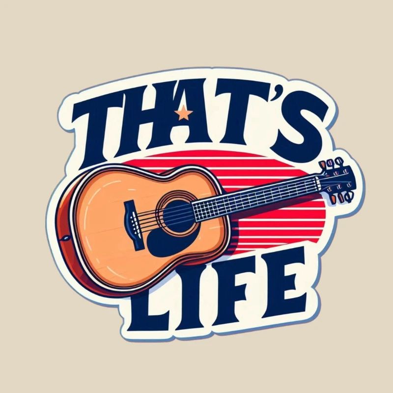 Lively guitar with slogan