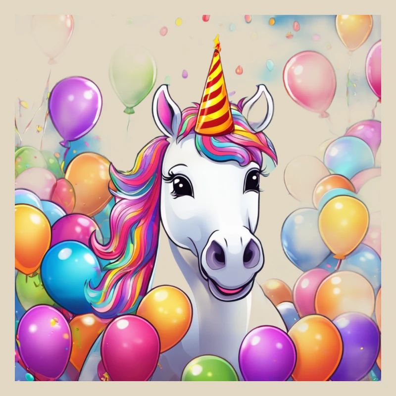 Magisches Einhorn Geburtstagsfeier mit Ballons