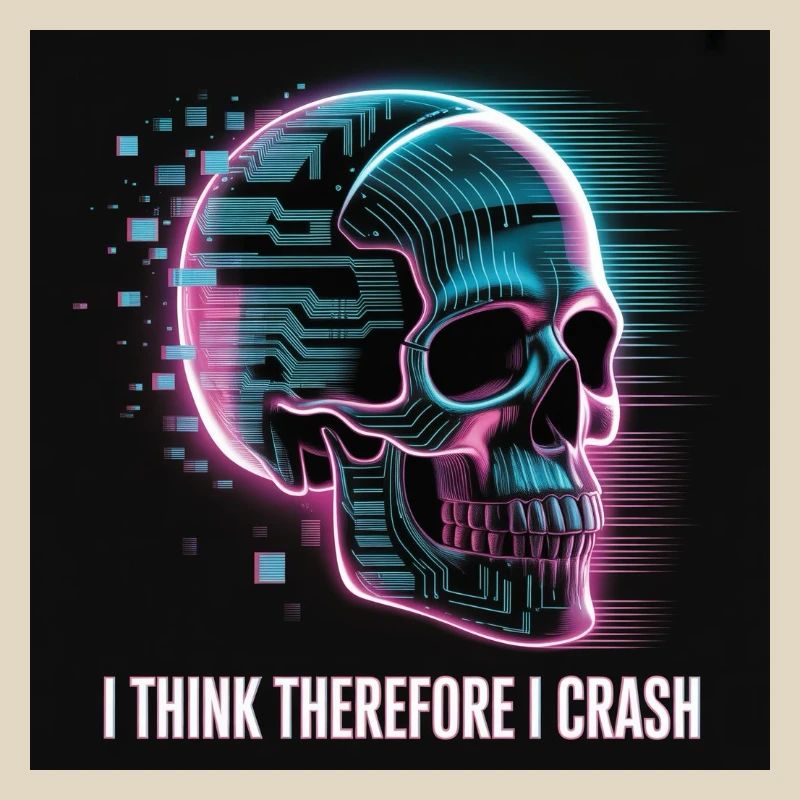 Cyberpunk Skull with Digital Glitch
