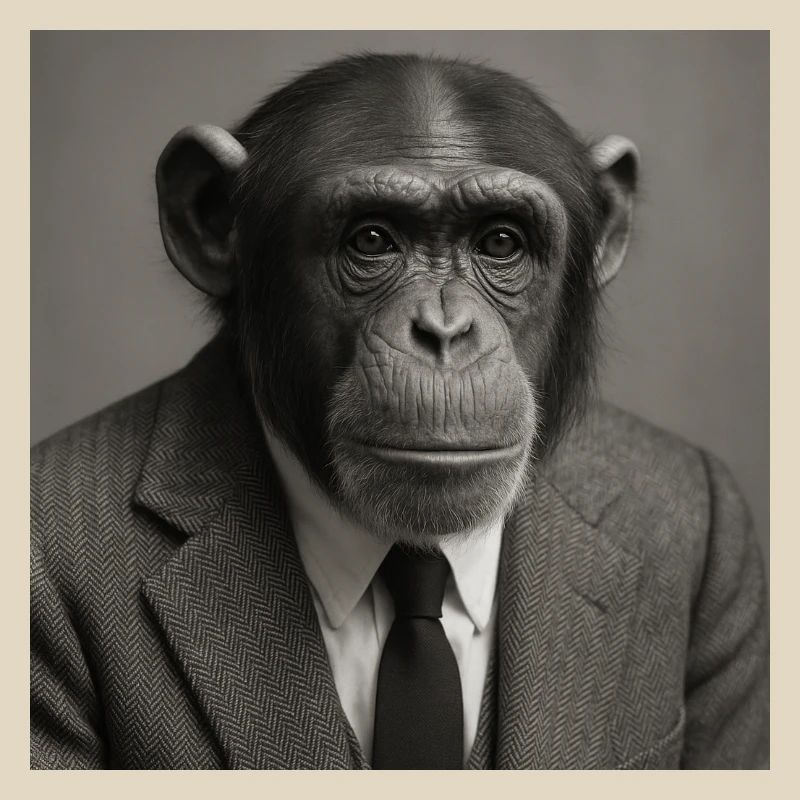 Elegant monkey in suit