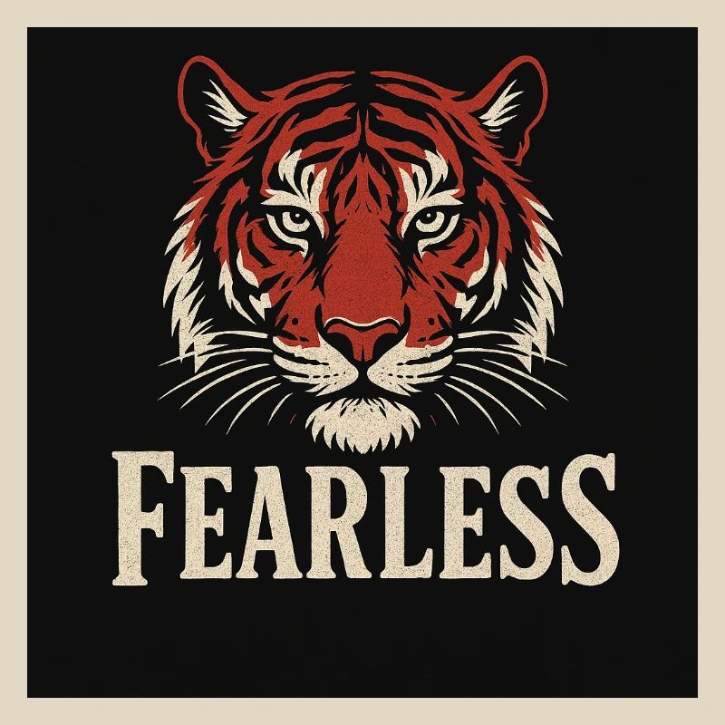 Tigre effronté avec texte intrépide