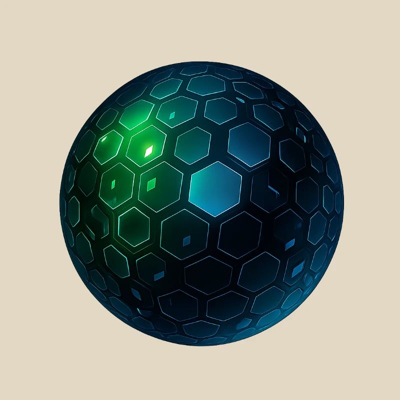 Sphère hexagonale néon