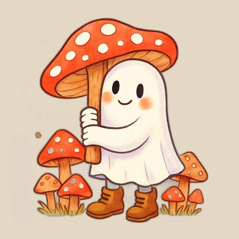 Geist mit Regenschirm - ein Pilz
