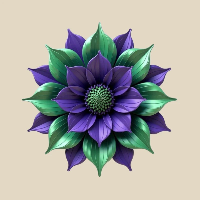 Fleur vert pourpre
