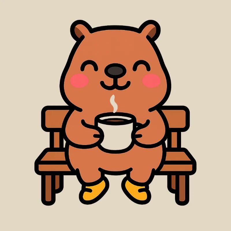 Capybara sur un banc de café