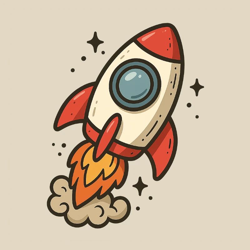 Fusée cartoon spatiale