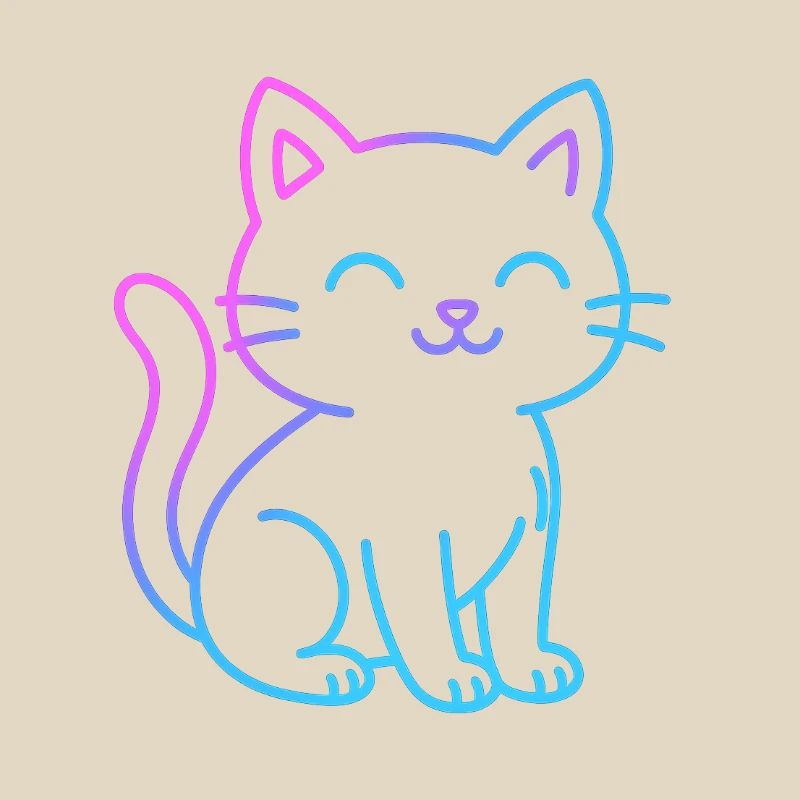Neon-Gradient-Katzenfreund