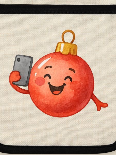Fröhliche Weihnachtskugel Selfie