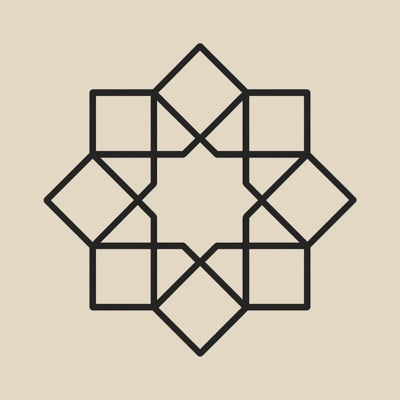 Geometric Square Star Circle Pattern