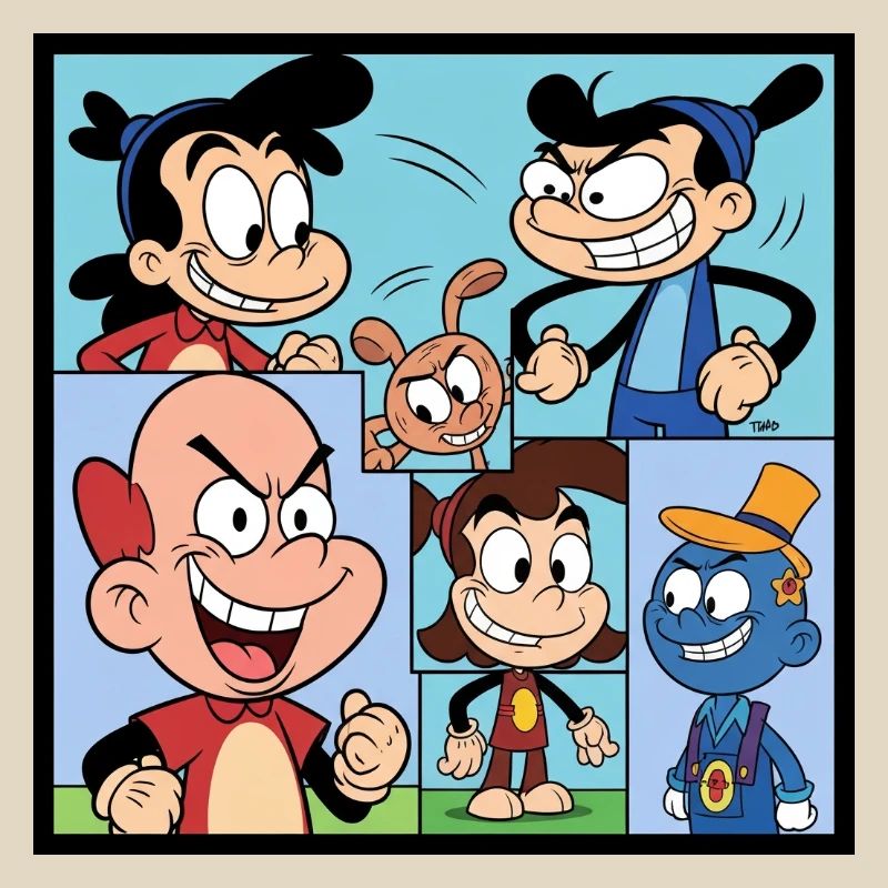 Retro Multicolor Comics Collage