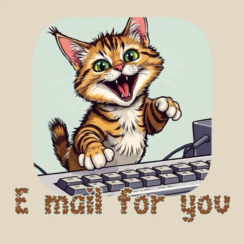 Composition du chat : chaton par courrier sur le PC