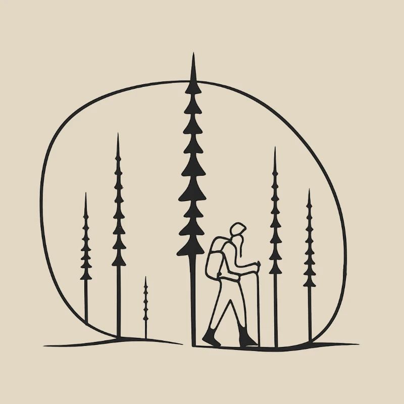 Waldwanderer Silhouette geschenkidee freunde 