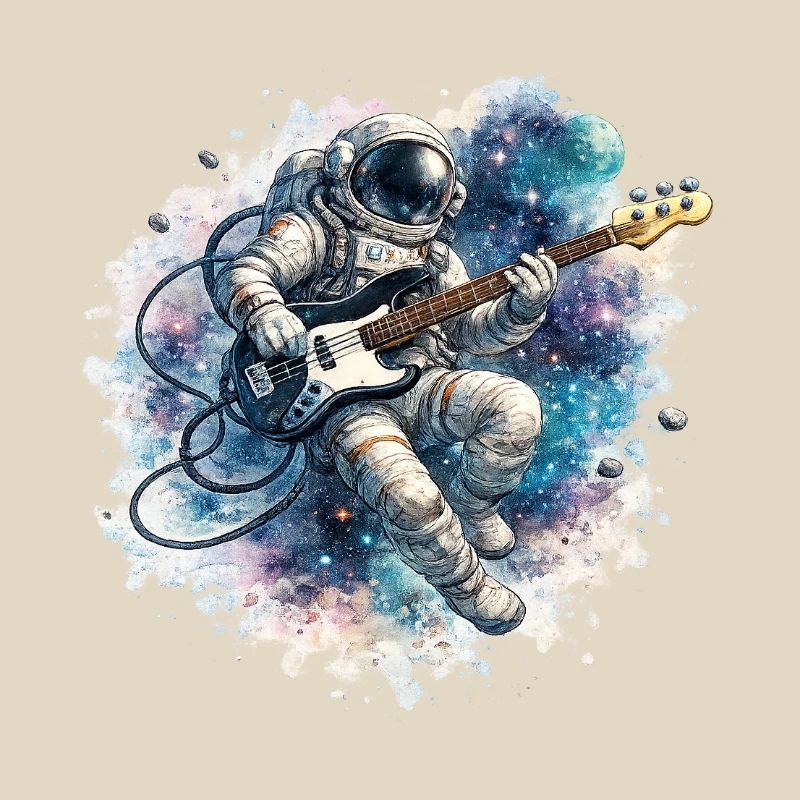 Astronaute spatial avec basse