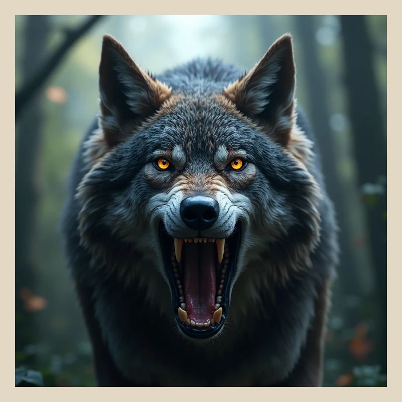 Aggressive wolf