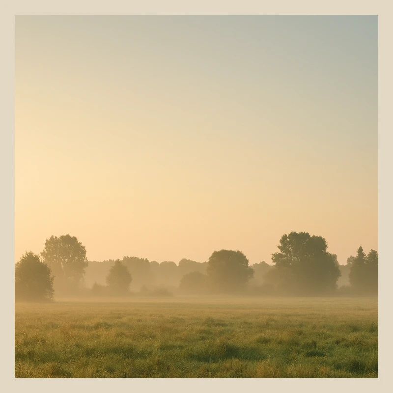 Brouillard matinal sur la prairie dorée
