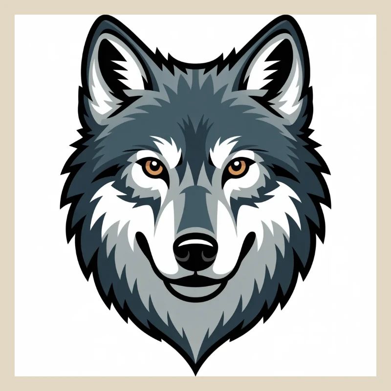 Wolfskopf – stilisierte Illustration