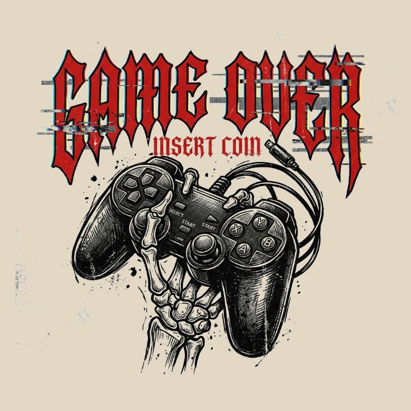Game Over Retro Controller Grunge
