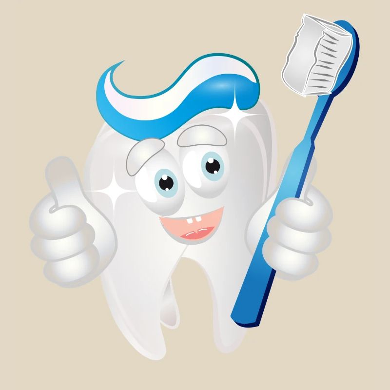 radiant white tooth with toothpaste as a comic