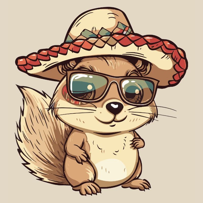 Squirrel Comic Funny Sombrero