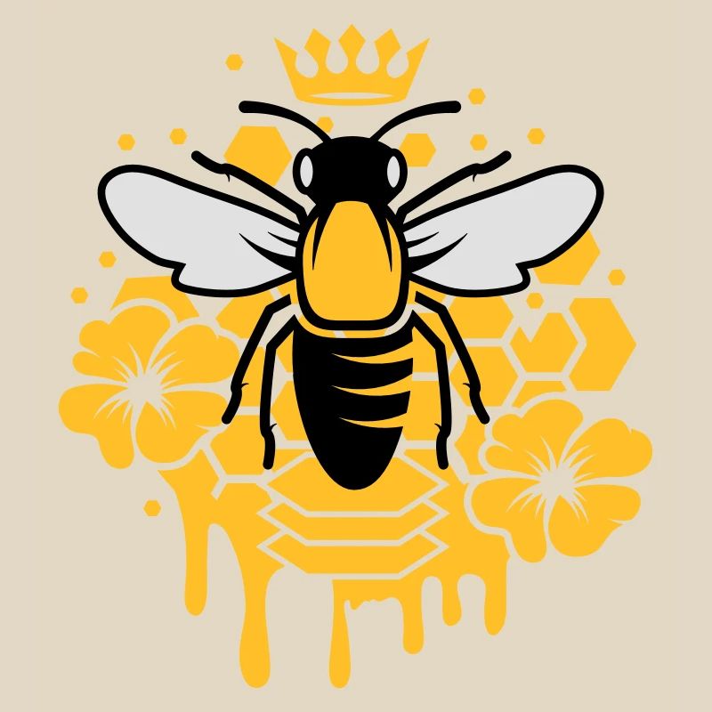 A bee with a crown