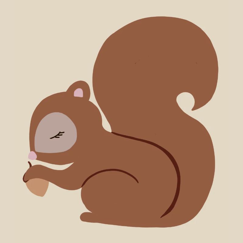 Eichhörnchen mit Eichel süß