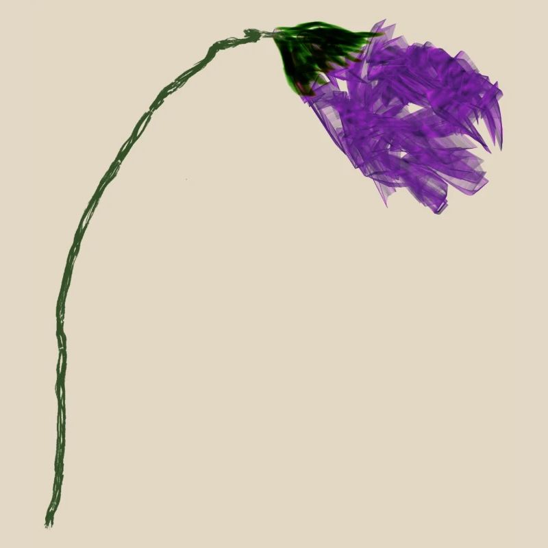 Fleur de violette à surface abstraite
