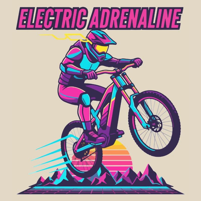 Elektrisches Adrenalin Synthwave E-MTB