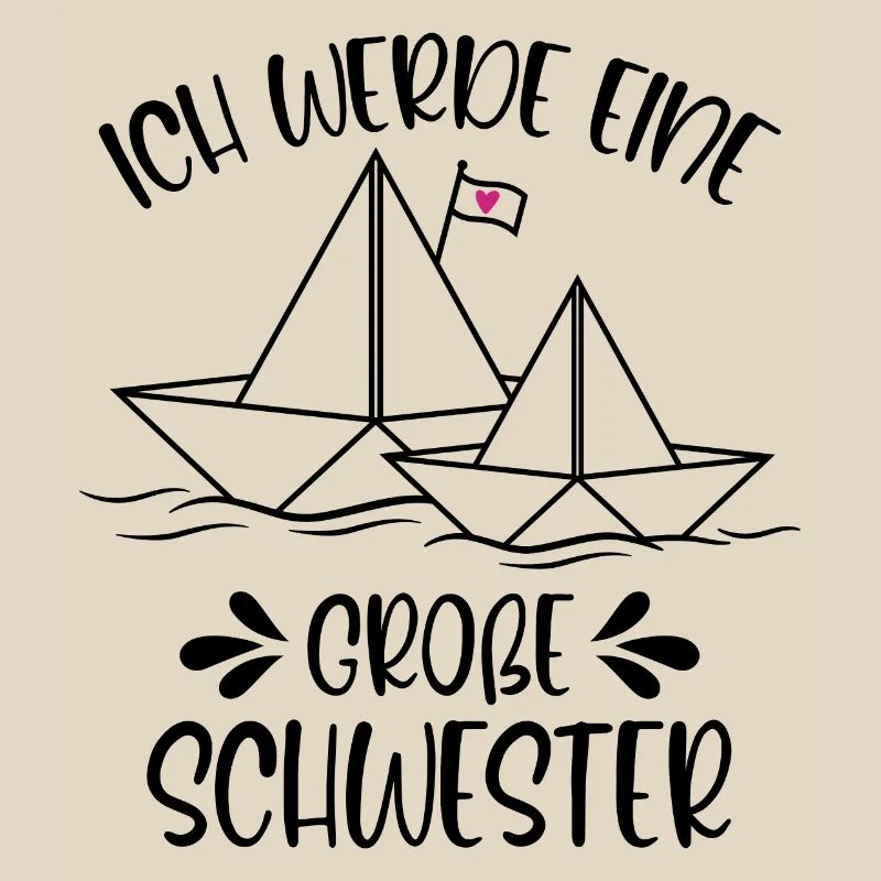 Papierschiff Schiff Ich werde eine große Schwester