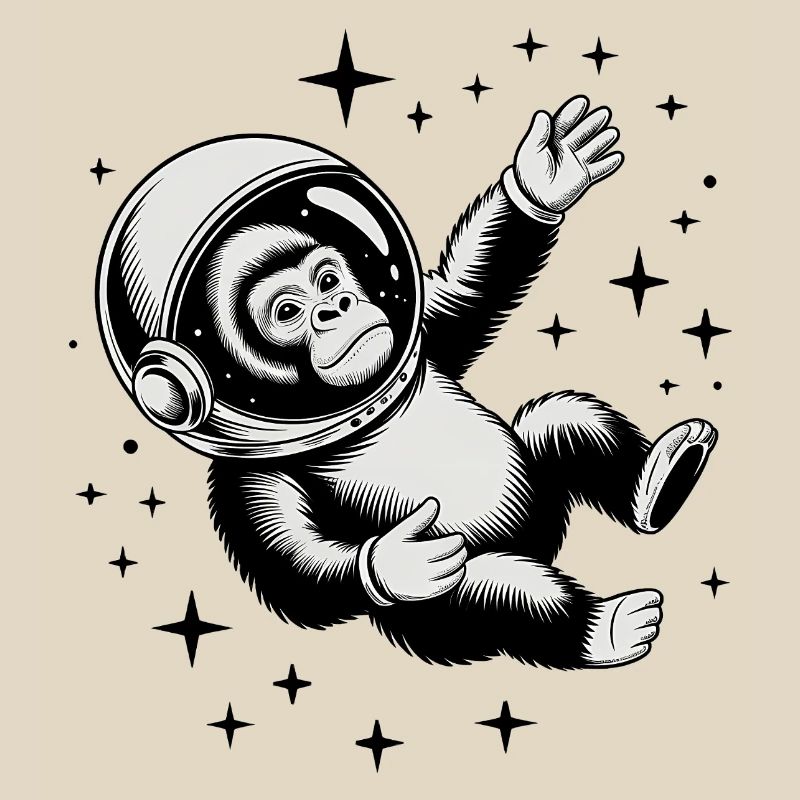 Ape in Space - Cool Astonomy Logo