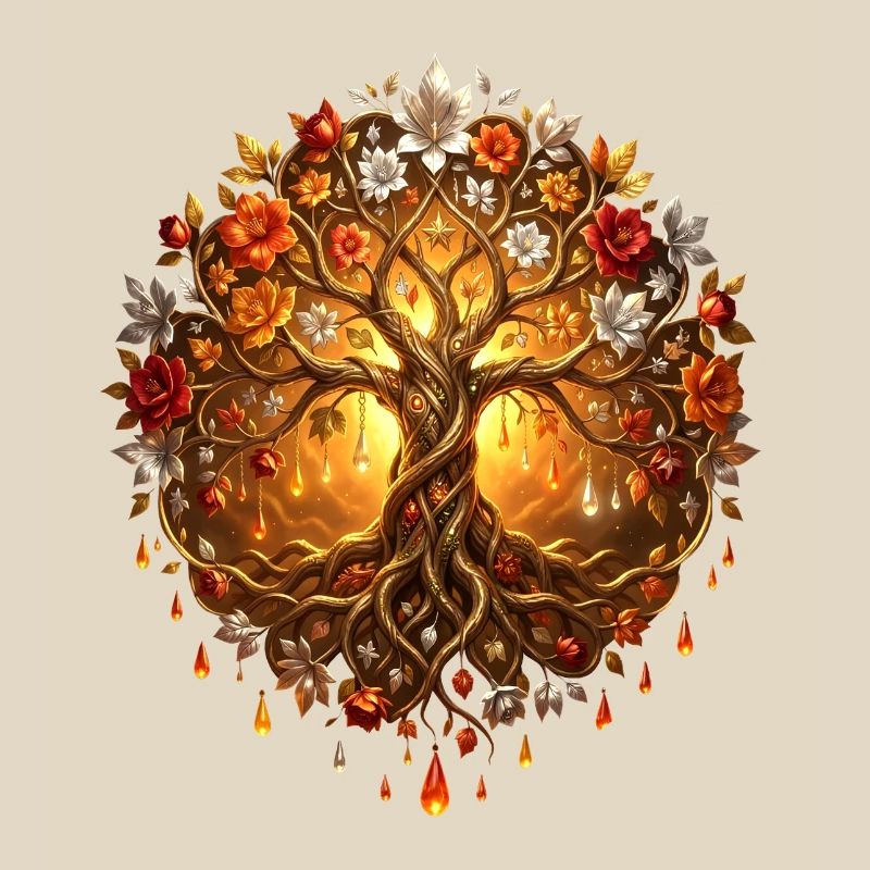 Fire Tree in Mandala