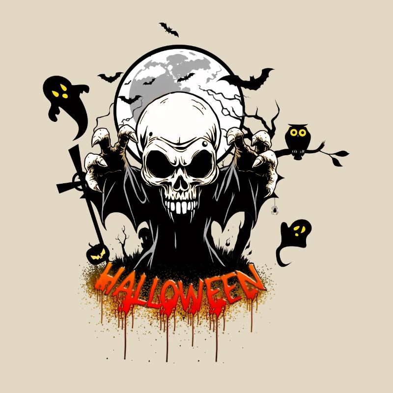 Skull with sharp teeth