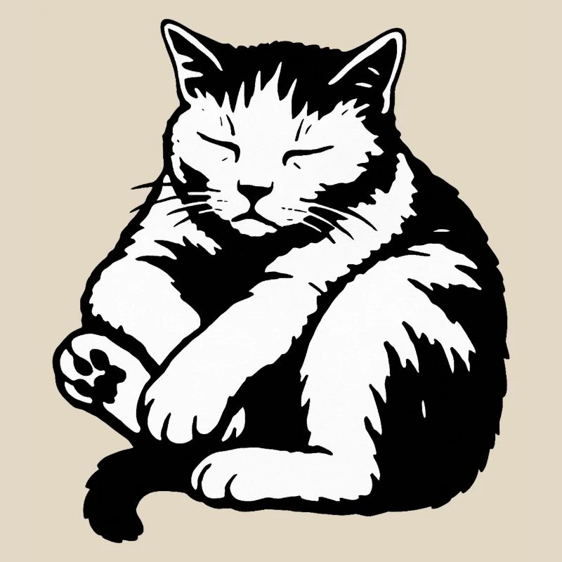 Sleeping Cat Silhouette